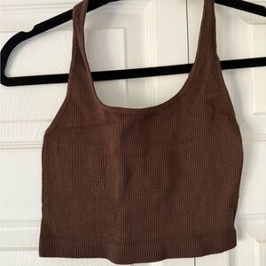 Cotton on Brown Ribbed Women's Tank Top